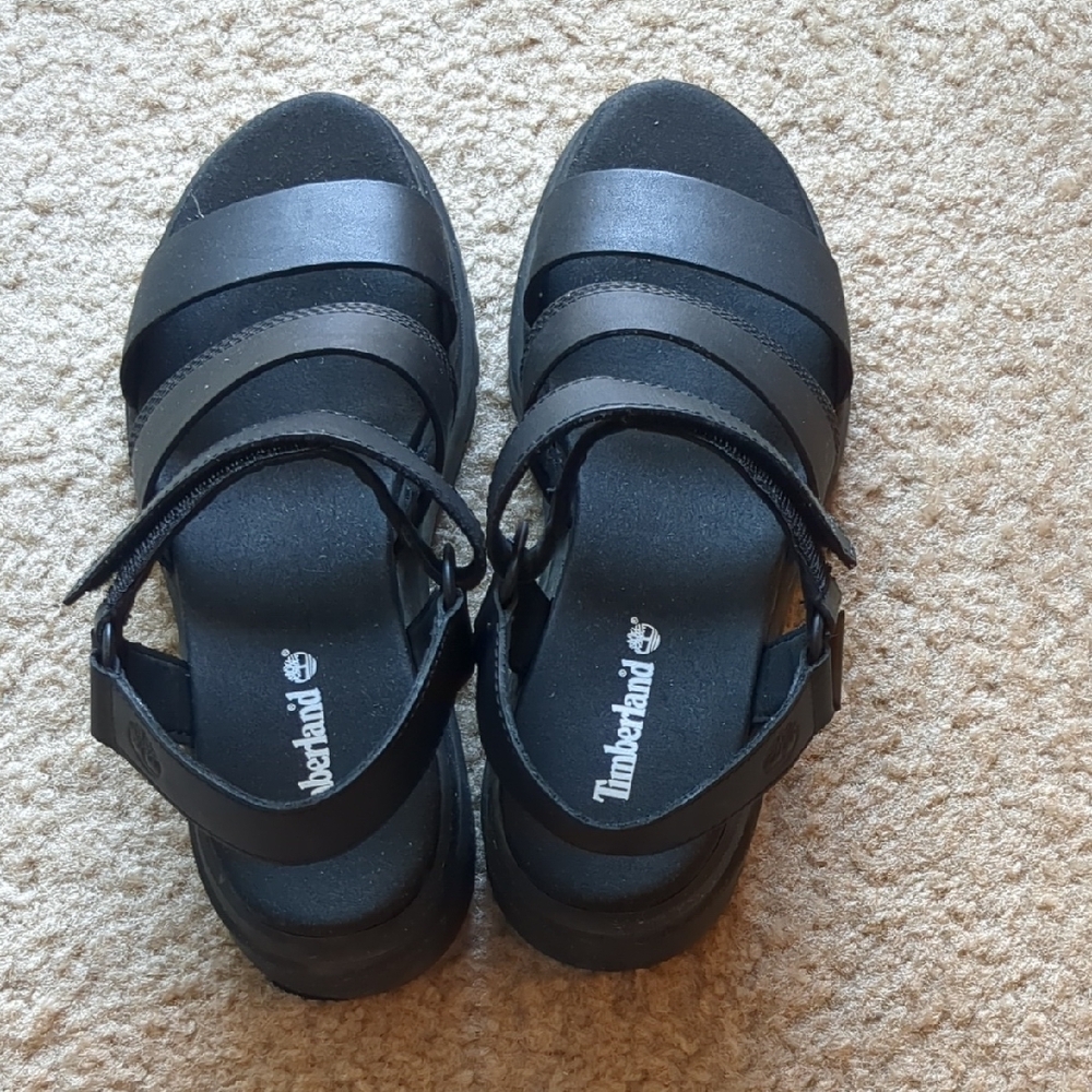 Timberland Black Leather Sandals